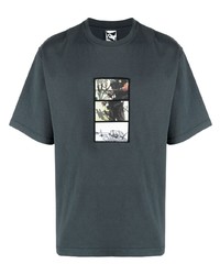 T-shirt à col rond imprimé bleu marine GR10K