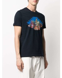 T-shirt à col rond imprimé bleu marine Etro