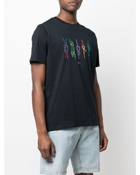 T-shirt à col rond imprimé bleu marine PS Paul Smith