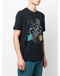 T-shirt à col rond imprimé bleu marine PS Paul Smith