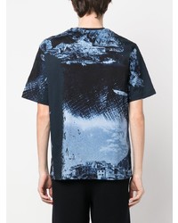 T-shirt à col rond imprimé bleu marine Emporio Armani