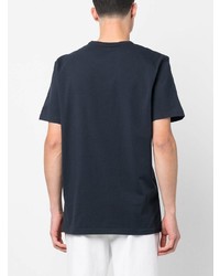 T-shirt à col rond imprimé bleu marine Woolrich