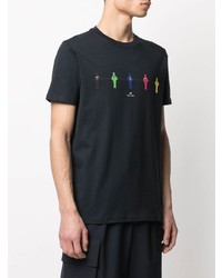 T-shirt à col rond imprimé bleu marine PS Paul Smith