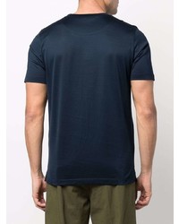 T-shirt à col rond imprimé bleu marine Canali