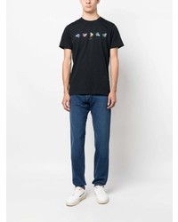 T-shirt à col rond imprimé bleu marine PS Paul Smith