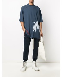 T-shirt à col rond imprimé bleu marine Rick Owens DRKSHDW