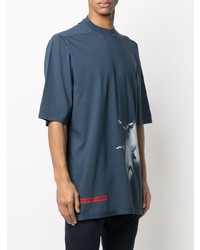 T-shirt à col rond imprimé bleu marine Rick Owens DRKSHDW