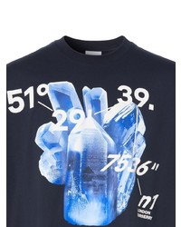 T-shirt à col rond imprimé bleu marine Burberry