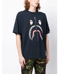 T-shirt à col rond imprimé bleu marine A Bathing Ape