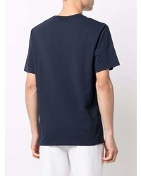 T-shirt à col rond imprimé bleu marine MAISON KITSUNÉ