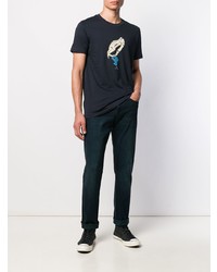 T-shirt à col rond imprimé bleu marine PS Paul Smith