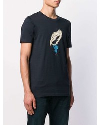 T-shirt à col rond imprimé bleu marine PS Paul Smith