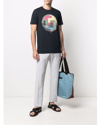 T-shirt à col rond imprimé bleu marine PS Paul Smith