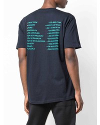 T-shirt à col rond imprimé bleu marine Supreme