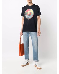 T-shirt à col rond imprimé bleu marine Paul Smith