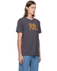 T-shirt à col rond imprimé bleu marine RRL