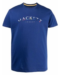 T-shirt à col rond imprimé bleu marine Hackett