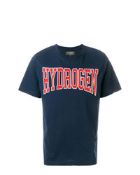 T-shirt à col rond imprimé bleu marine Hydrogen