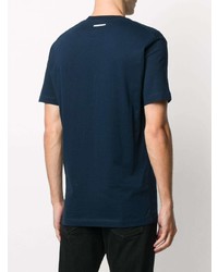 T-shirt à col rond imprimé bleu marine DSQUARED2