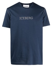 T-shirt à col rond imprimé bleu marine Iceberg