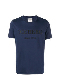 T-shirt à col rond imprimé bleu marine Iceberg