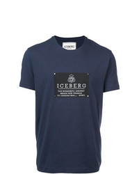 T-shirt à col rond imprimé bleu marine Iceberg