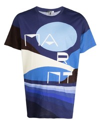 T-shirt à col rond imprimé bleu marine Isabel Marant