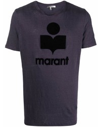 T-shirt à col rond imprimé bleu marine Isabel Marant
