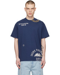 T-shirt à col rond imprimé bleu marine Izzue