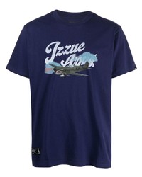 T-shirt à col rond imprimé bleu marine Izzue