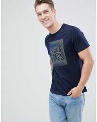 T-shirt à col rond imprimé bleu marine Jack & Jones