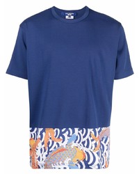 T-shirt à col rond imprimé bleu marine Junya Watanabe MAN