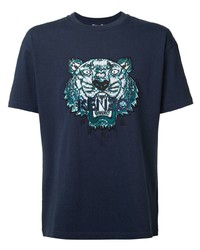 T-shirt à col rond imprimé bleu marine Kenzo