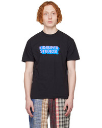 T-shirt à col rond imprimé bleu marine KidSuper