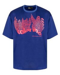 T-shirt à col rond imprimé bleu marine Kolor
