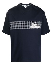 T-shirt à col rond imprimé bleu marine Lacoste