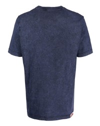 T-shirt à col rond imprimé bleu marine Diesel
