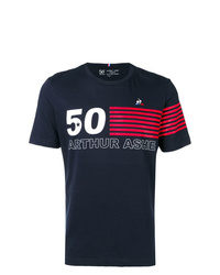 T-shirt à col rond imprimé bleu marine Le Coq Sportif