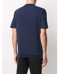 T-shirt à col rond imprimé bleu marine Sun 68