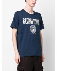 T-shirt à col rond imprimé bleu marine Champion