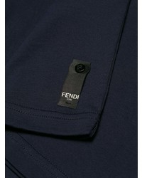 T-shirt à col rond imprimé bleu marine Fendi