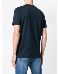 T-shirt à col rond imprimé bleu marine Fendi