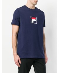 T-shirt à col rond imprimé bleu marine Fila