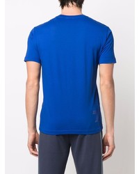 T-shirt à col rond imprimé bleu marine Ea7 Emporio Armani