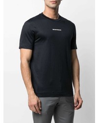 T-shirt à col rond imprimé bleu marine Emporio Armani