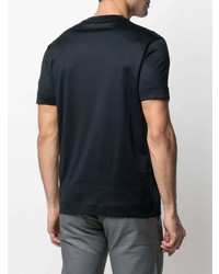 T-shirt à col rond imprimé bleu marine Emporio Armani