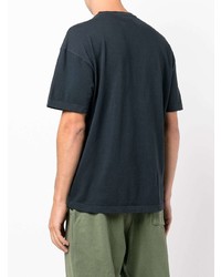 T-shirt à col rond imprimé bleu marine Rhude