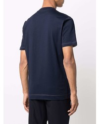 T-shirt à col rond imprimé bleu marine Brunello Cucinelli