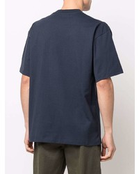 T-shirt à col rond imprimé bleu marine Jacquemus