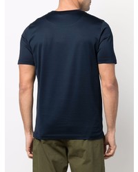 T-shirt à col rond imprimé bleu marine Canali